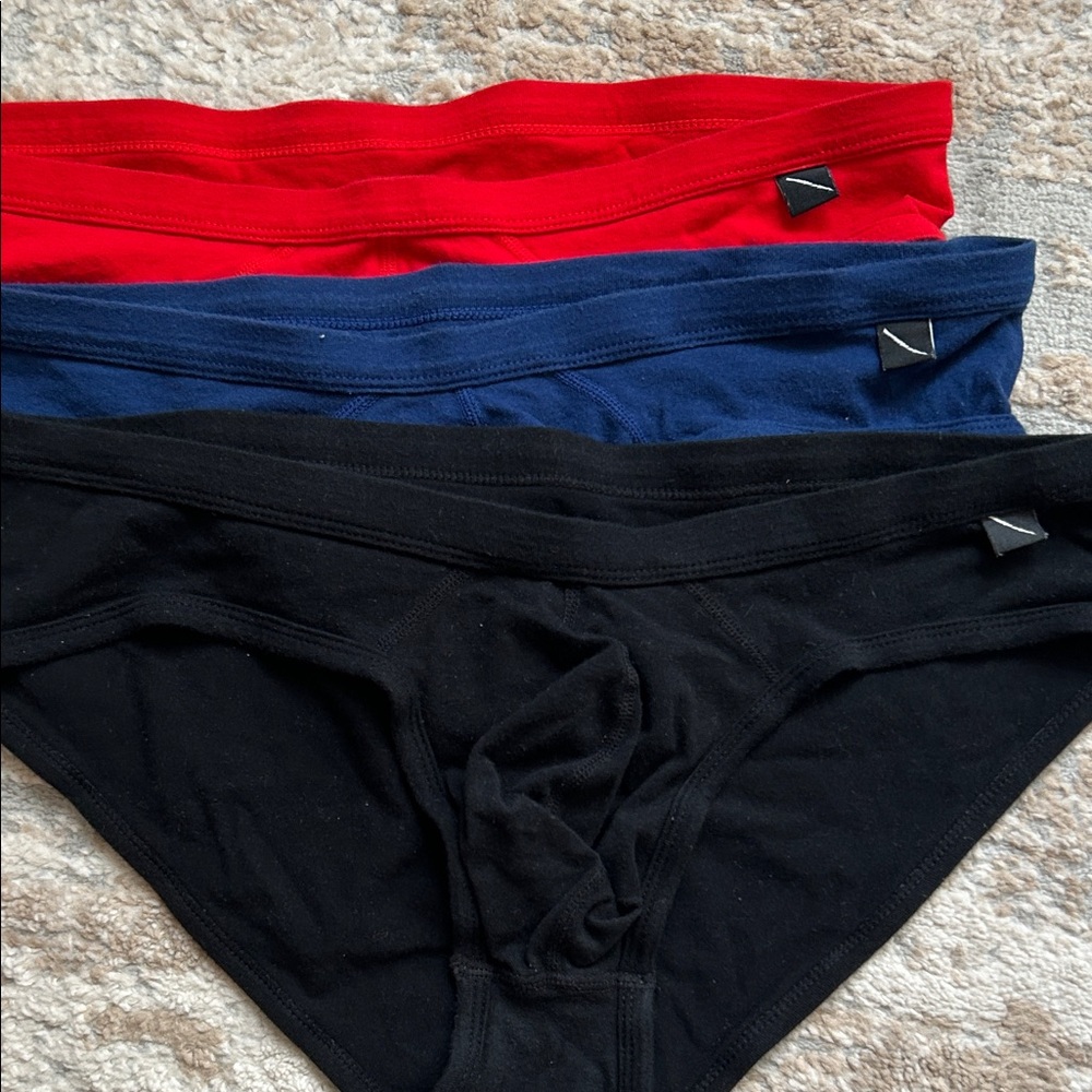 Andrew Christian Men's Briefs - Set of 7 in Red, Blue, and Black - Size Large - Picture 9 of 14
